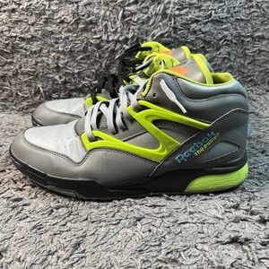 Reebok Pump Omni Lite Charcoal/Grey/Neon Green/Blue Retro Men's Sz 12 US Rare